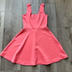 First Look Scalloped Dress in Coral Size Small